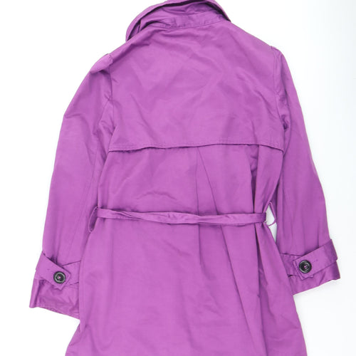 New Look Women Purple Belted Trench Coat UK 14