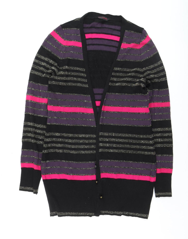 Miss Selfridge Women’s Multicoloured Striped V-Neck Cardigan Size 14
