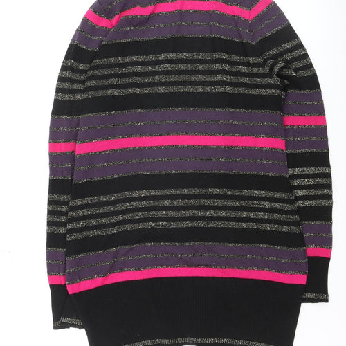 Miss Selfridge Women’s Multicoloured Striped V-Neck Cardigan Size 14