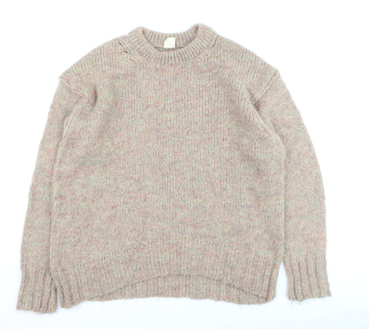Urban Outfitters Women Beige Wool Blend Chunky Knit Jumper Size S