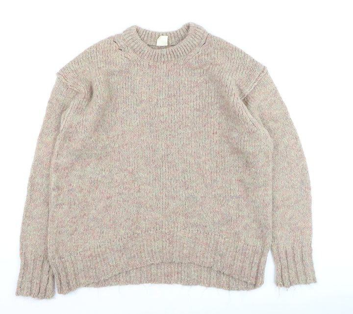 Urban Outfitters Women Beige Wool Blend Chunky Knit Jumper Size S