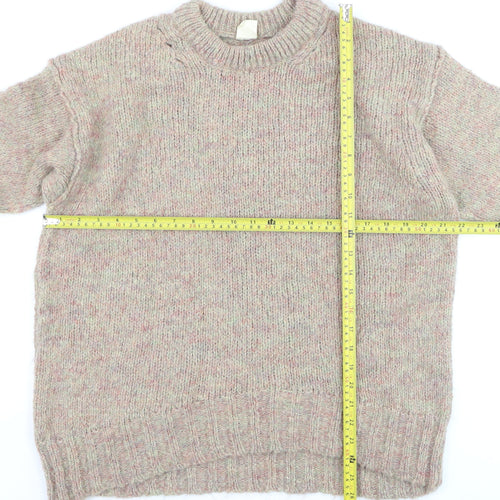 Urban Outfitters Women Beige Wool Blend Chunky Knit Jumper Size S