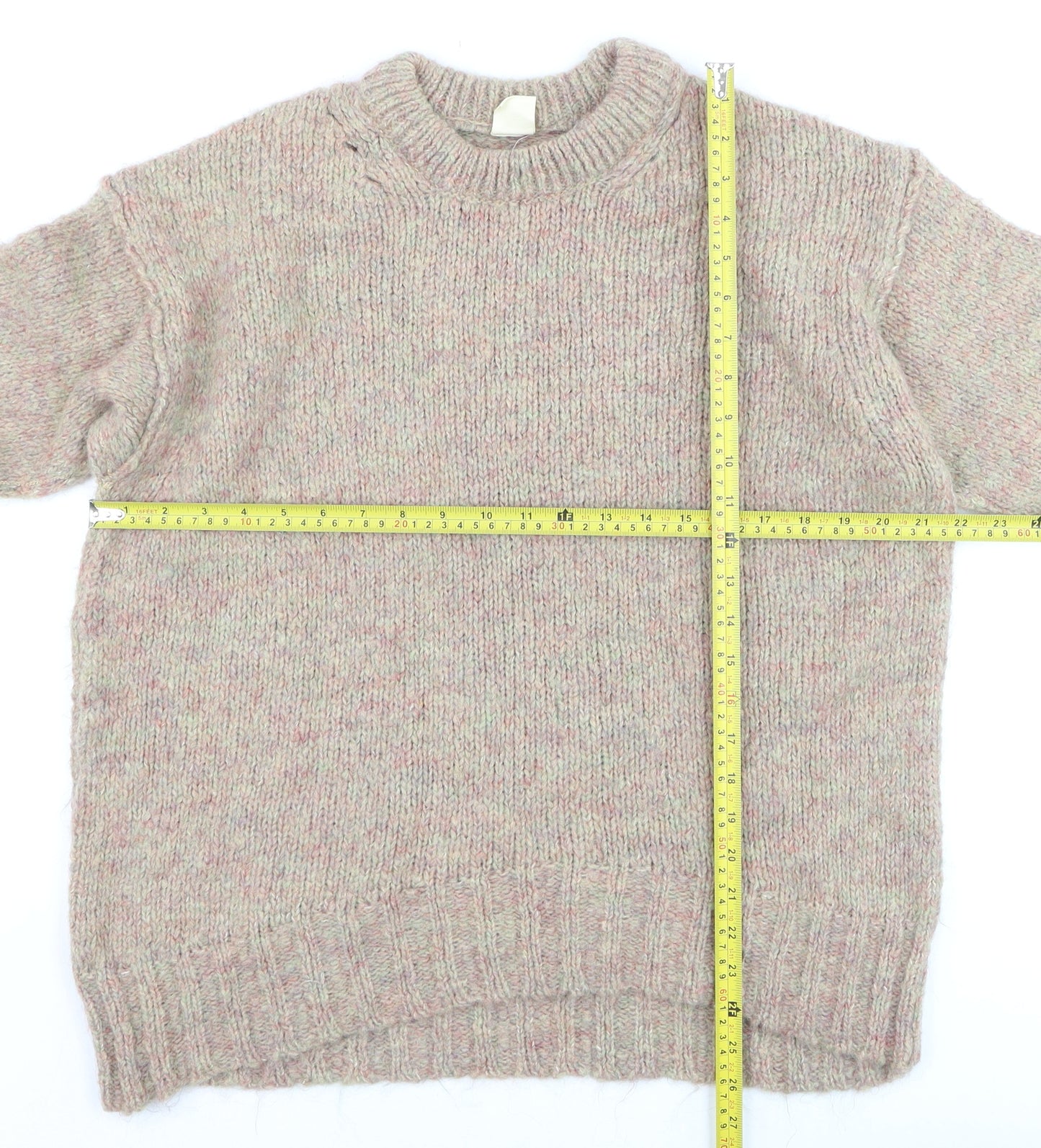 Urban Outfitters Women Beige Wool Blend Chunky Knit Jumper Size S