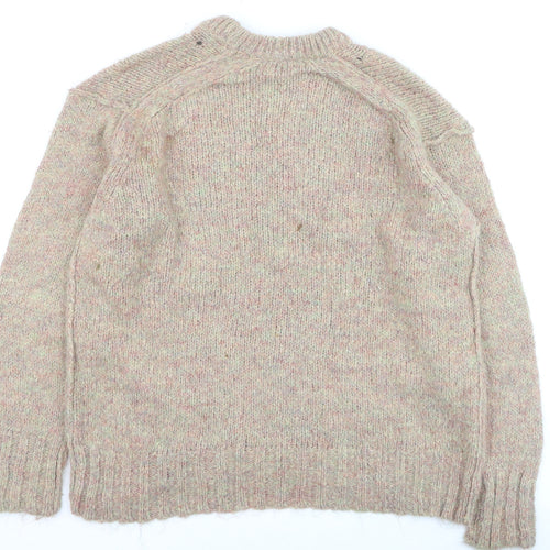 Urban Outfitters Women Beige Wool Blend Chunky Knit Jumper Size S