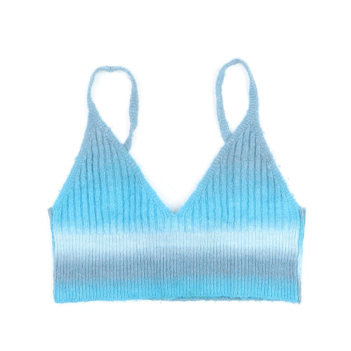 Collusion Women’s Blue Knit Camisole Tank Top UK 10