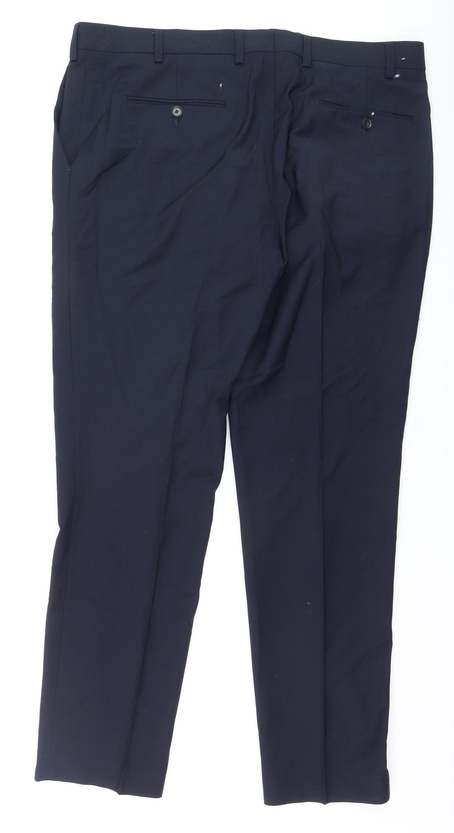 Marks and Spencer Autograph Men's Blue Slim Fit Dress Trousers 38W 31.5L