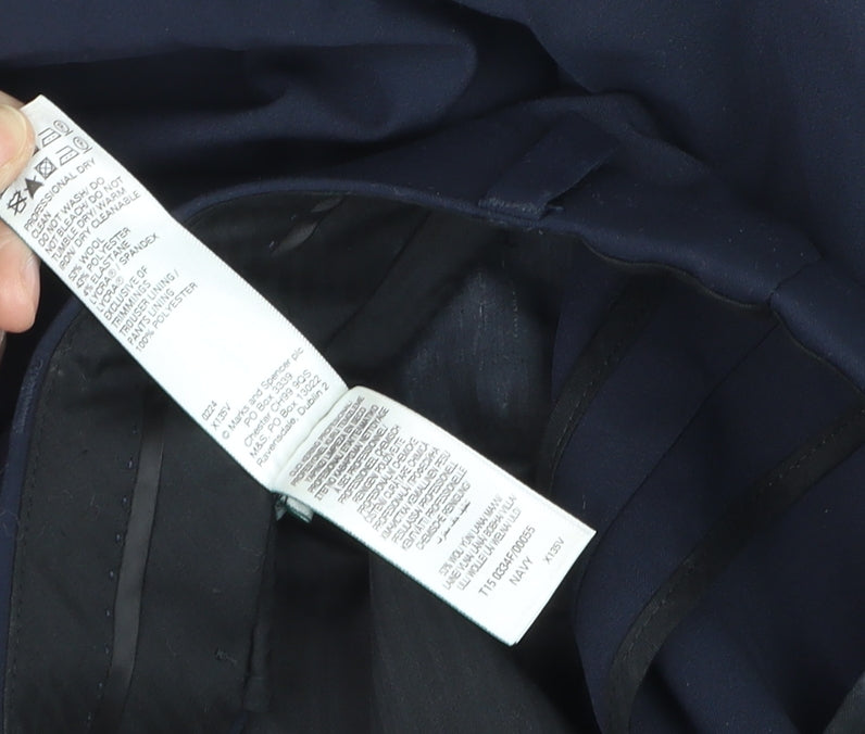 Marks and Spencer Autograph Men's Blue Slim Fit Dress Trousers 38W 31.5L