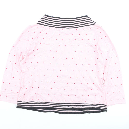 Alex & Co for Alexon Women's Pink Polka Dot 3/4 Sleeve Boat Neck Cotton Top Size 18