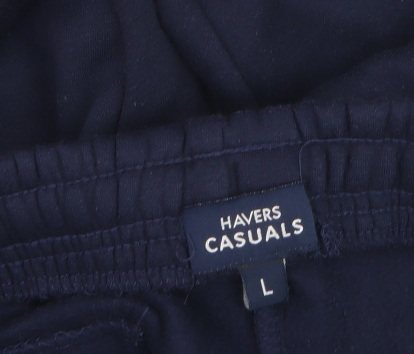 Havers Casuals Men's Black L Jogger Sweatpants Fleece Lined Drawstring