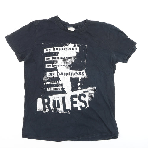 Antique MFG Co Men's Black Graphic Print T-Shirt Medium