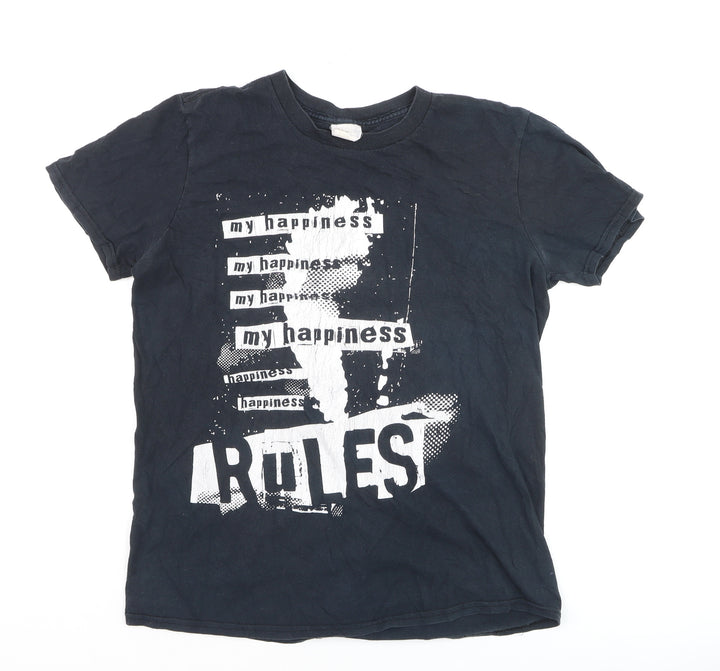 Antique MFG Co Men's Black Graphic Print T-Shirt Medium