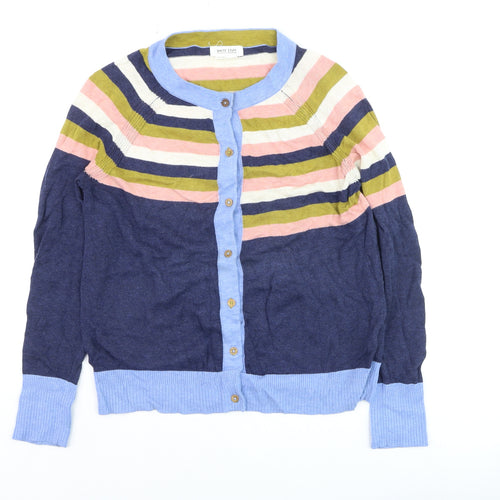 White Stuff Women's Multicolour Stripe Cotton Cardigan UK 10