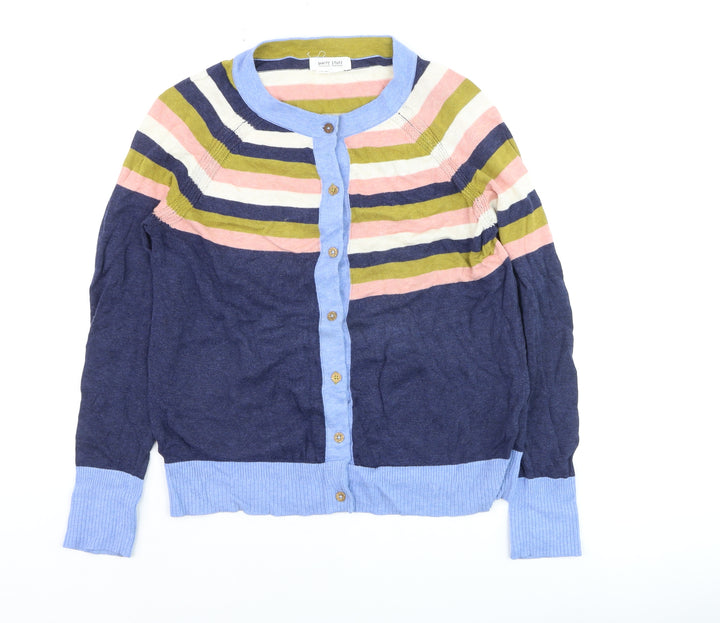 White Stuff Women's Multicolour Stripe Cotton Cardigan UK 10