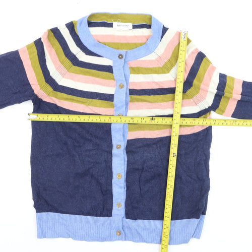 White Stuff Women's Multicolour Stripe Cotton Cardigan UK 10