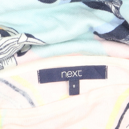 Next Womens Multicoloured Floral Cotton T-Shirt Size 8
