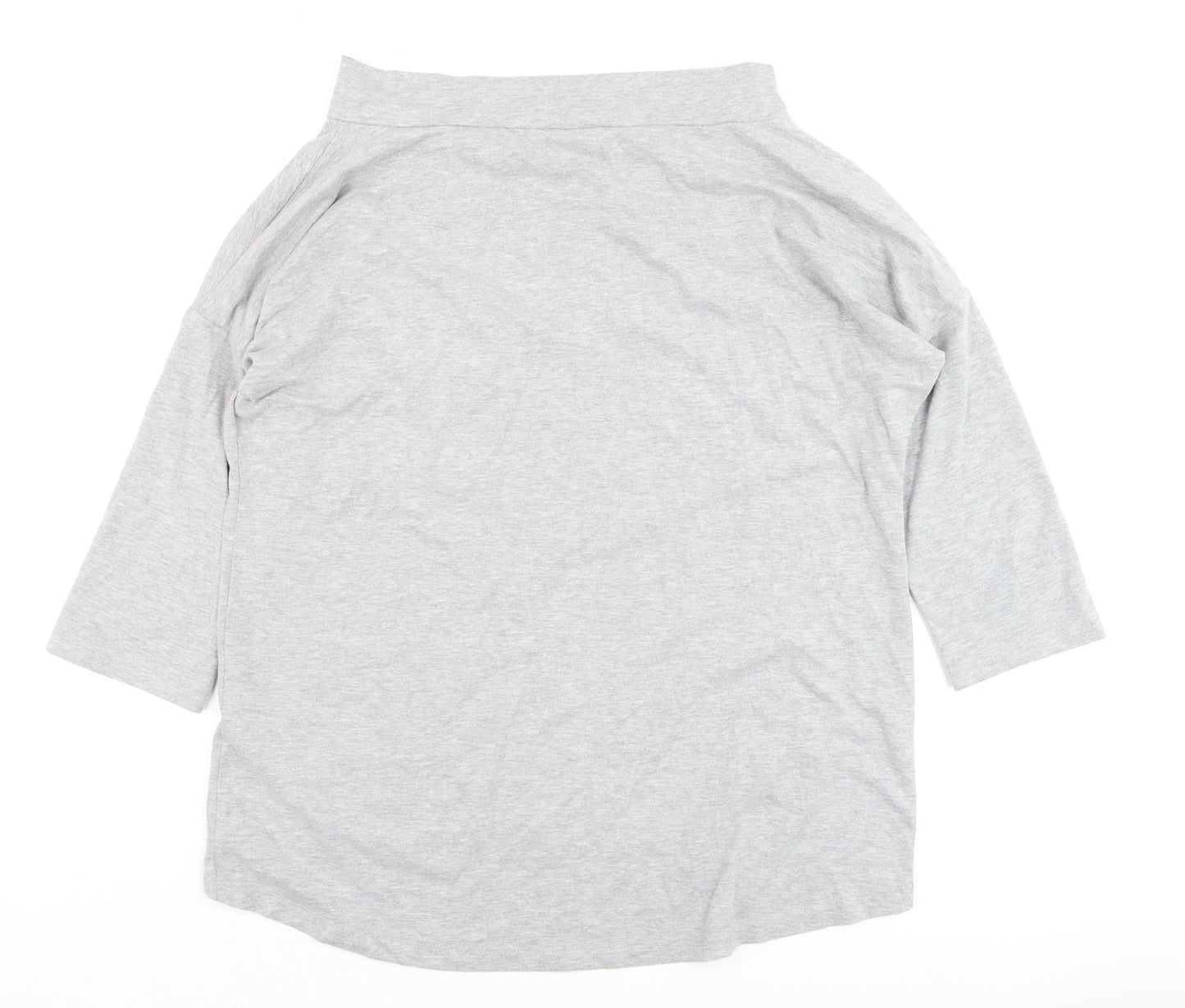 MEGI Women's Grey 3/4 Sleeve Boat Neck Jersey T-Shirt S