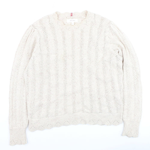 Marks and Spencer Per Una Women Beige Knit Jumper Size 14 Pullover