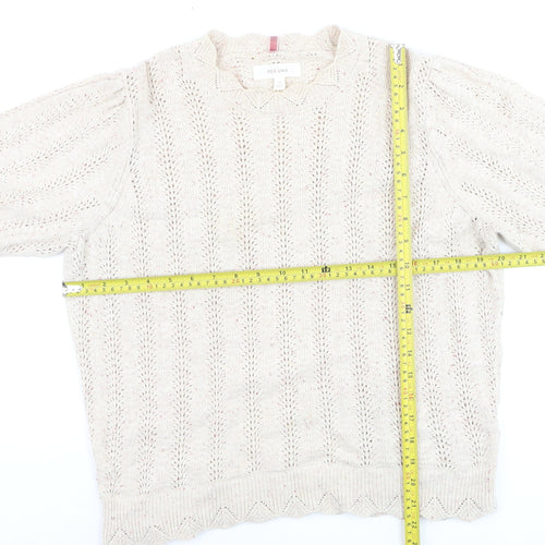 Marks and Spencer Per Una Women Beige Knit Jumper Size 14 Pullover