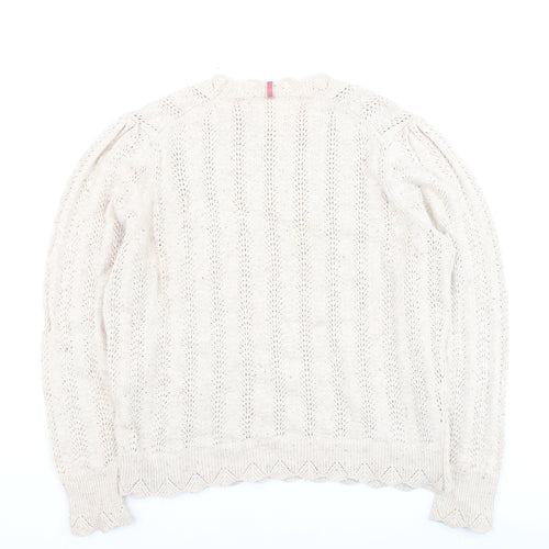 Marks and Spencer Per Una Women Beige Knit Jumper Size 14 Pullover