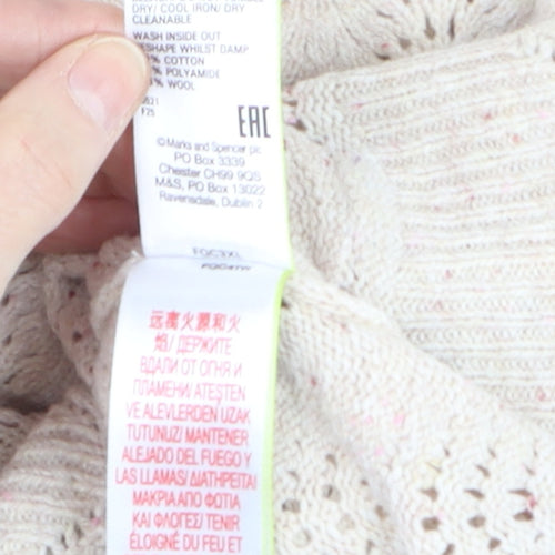 Marks and Spencer Per Una Women Beige Knit Jumper Size 14 Pullover