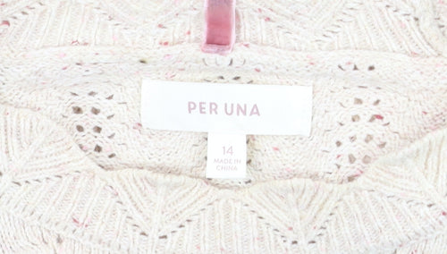 Marks and Spencer Per Una Women Beige Knit Jumper Size 14 Pullover