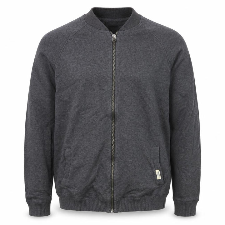 Jack & Jones Mens Grey Full Zip Cotton Jumper Size L