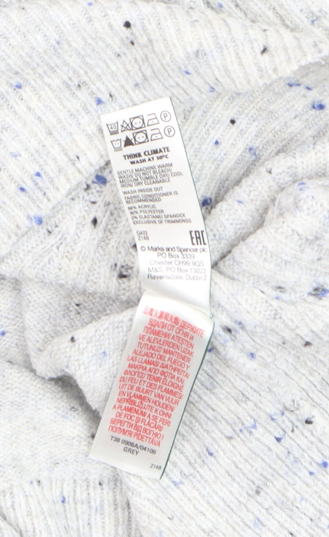 Marks and Spencer Men's Grey Chunky Knit Pullover Jumper M