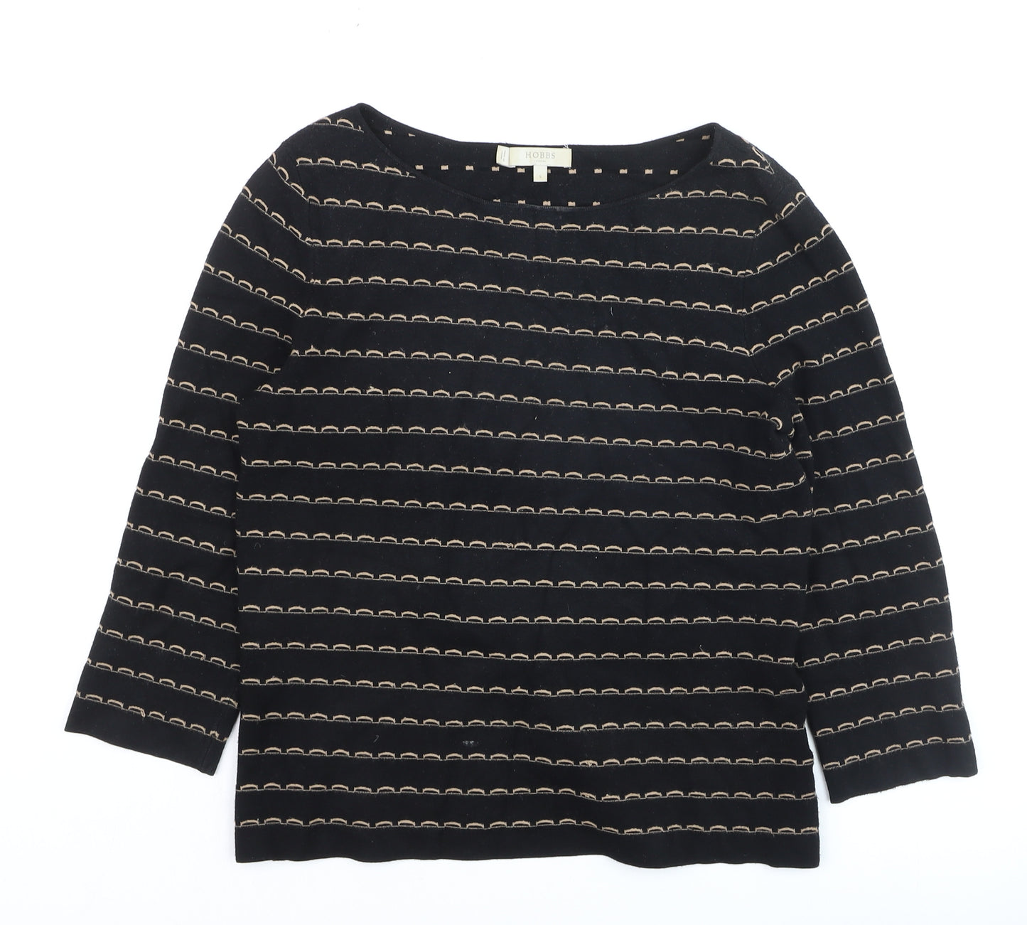 Hobbs Women’s Black Striped 3/4 Sleeve Knit Top Size S