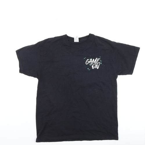 Fruit of the Loom Boys Black 'Game On Player 1' Gaming Graphic T-Shirt 12-13 Years