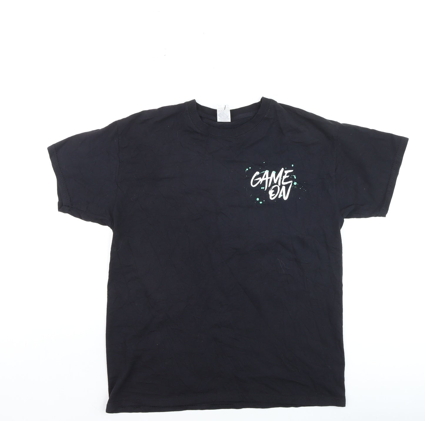 Fruit of the Loom Boys Black 'Game On Player 1' Gaming Graphic T-Shirt 12-13 Years