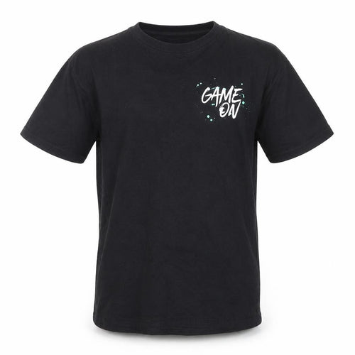 Fruit of the Loom Boys Black 'Game On Player 1' Gaming Graphic T-Shirt 12-13 Years