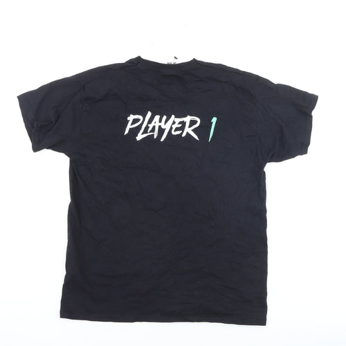 Fruit of the Loom Boys Black 'Game On Player 1' Gaming Graphic T-Shirt 12-13 Years