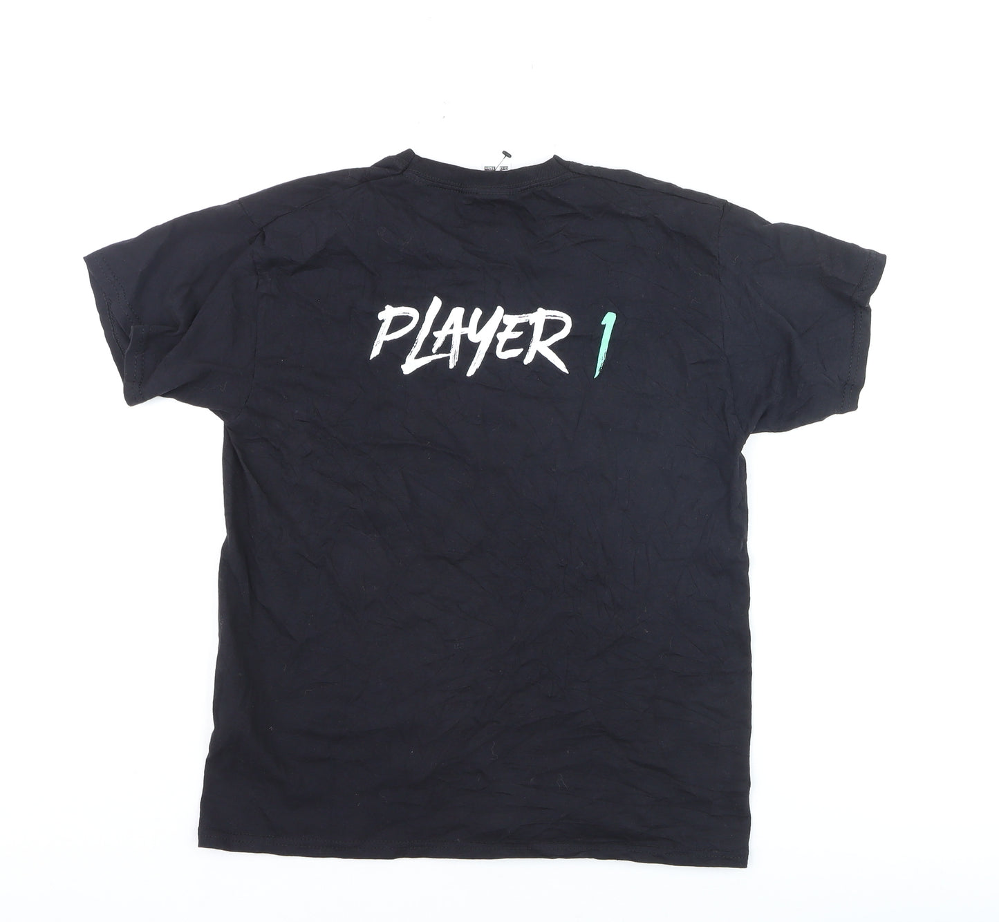 Fruit of the Loom Boys Black 'Game On Player 1' Gaming Graphic T-Shirt 12-13 Years