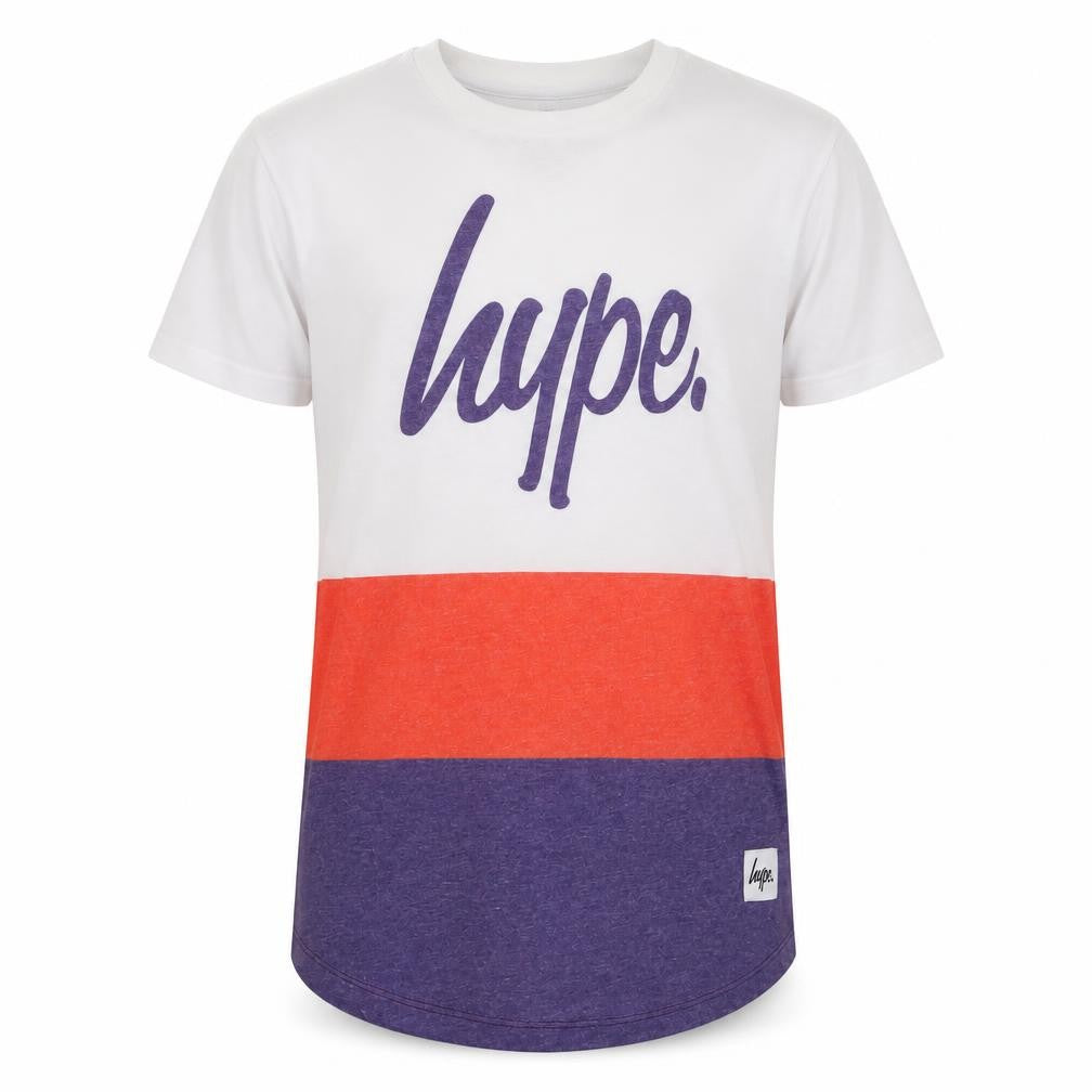 Hype Kids Girls White Orange Purple Colourblock T-Shirt 13 Years