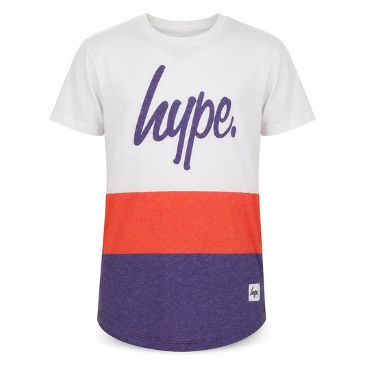Hype Kids Girls White Orange Purple Colourblock T-Shirt 13 Years