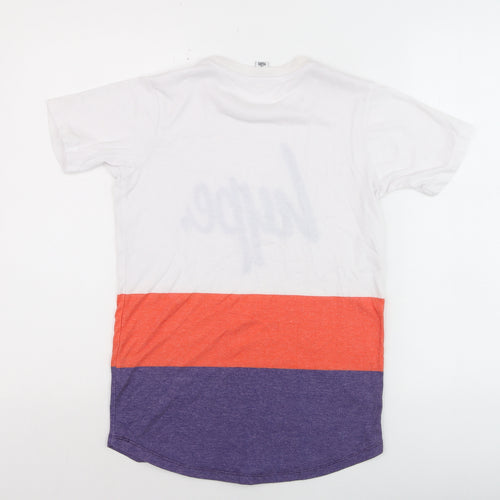 Hype Kids Girls White Orange Purple Colourblock T-Shirt 13 Years