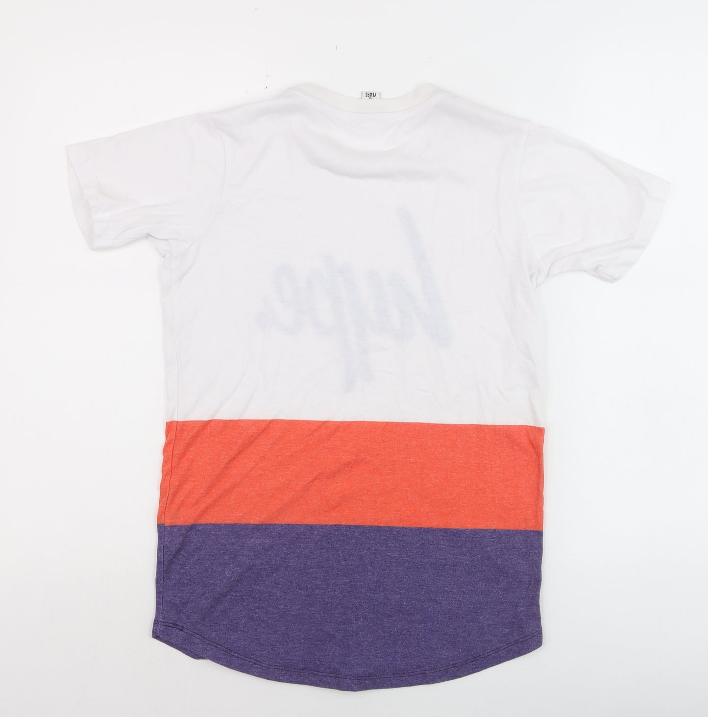Hype Kids Girls White Orange Purple Colourblock T-Shirt 13 Years