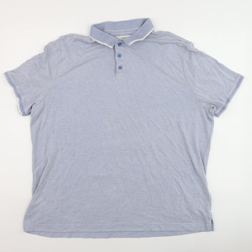 Marks and Spencer Men's Blue 2XL Short Sleeve Polo Shirt