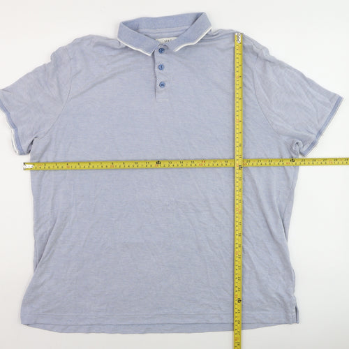 Marks and Spencer Men's Blue 2XL Short Sleeve Polo Shirt