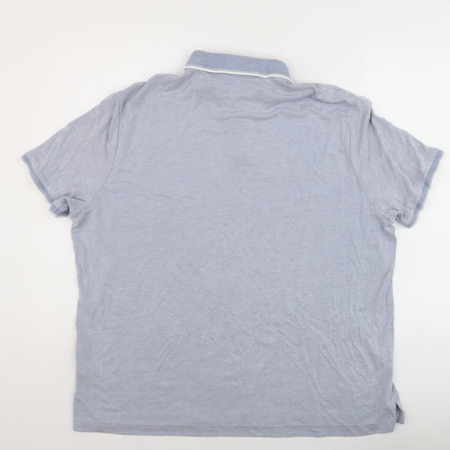 Marks and Spencer Men's Blue 2XL Short Sleeve Polo Shirt