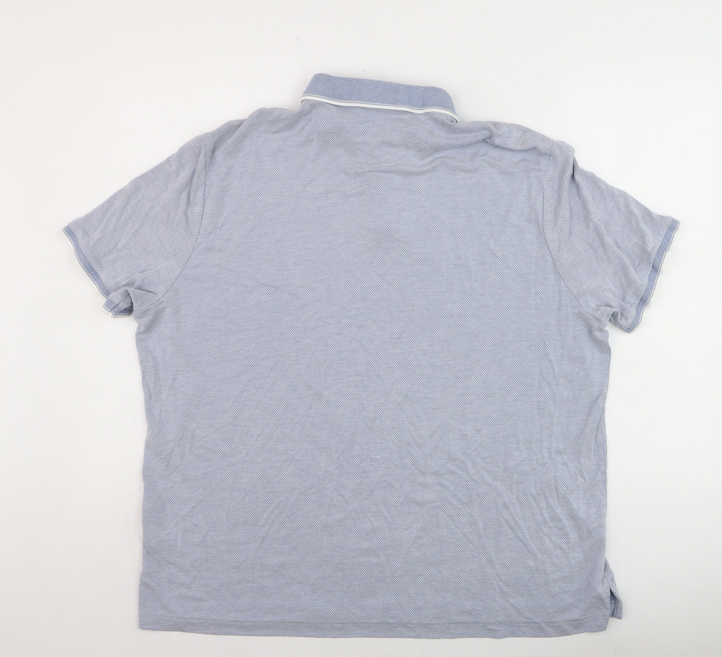 Marks and Spencer Men's Blue 2XL Short Sleeve Polo Shirt