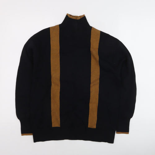 & Other Stories Men's Black XS High Neck Knit Pullover Jumper