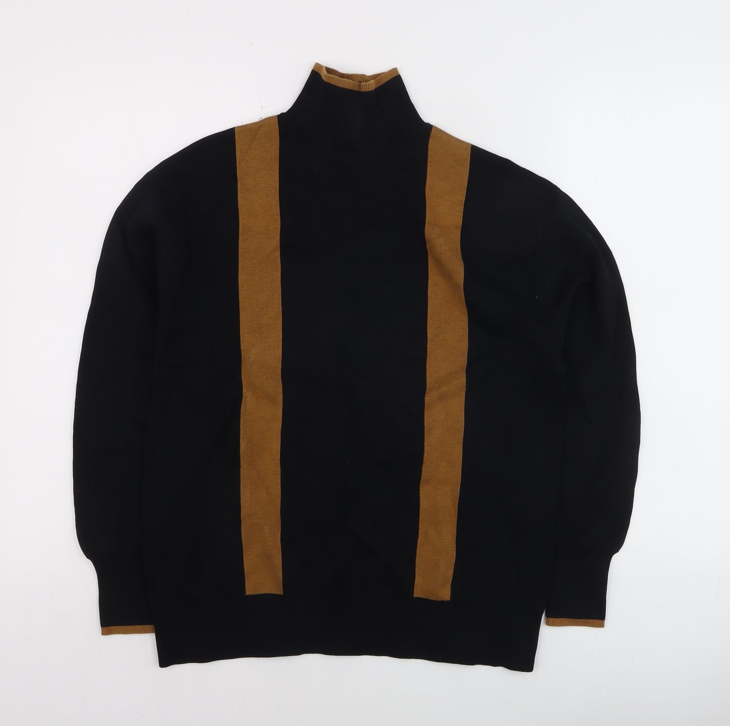 & Other Stories Men's Black XS High Neck Knit Pullover Jumper