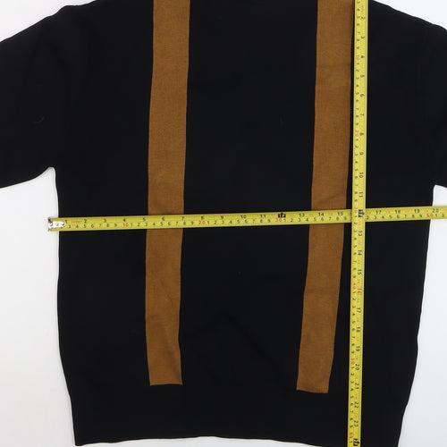 & Other Stories Men's Black XS High Neck Knit Pullover Jumper
