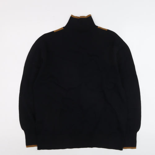 & Other Stories Men's Black XS High Neck Knit Pullover Jumper