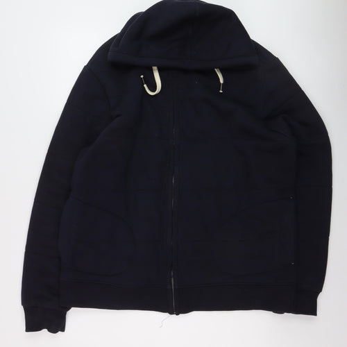 Next Men’s Blue Full Zip Hoodie 2XL Fleece Lined Sweatshirt