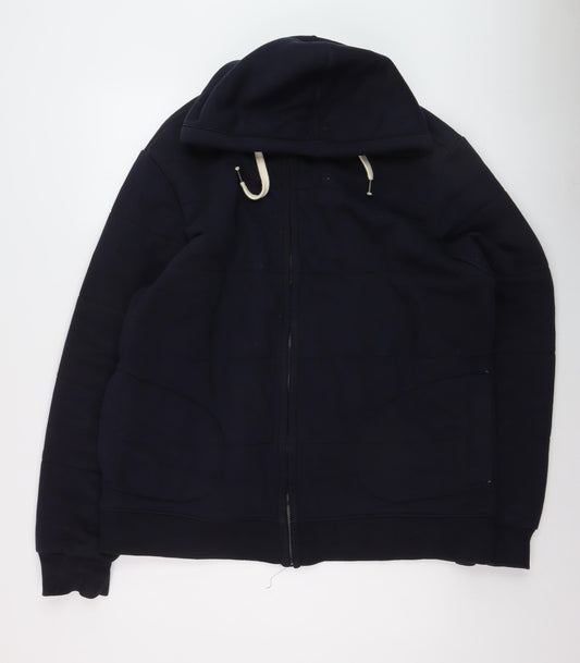 Next Men’s Blue Full Zip Hoodie 2XL Fleece Lined Sweatshirt
