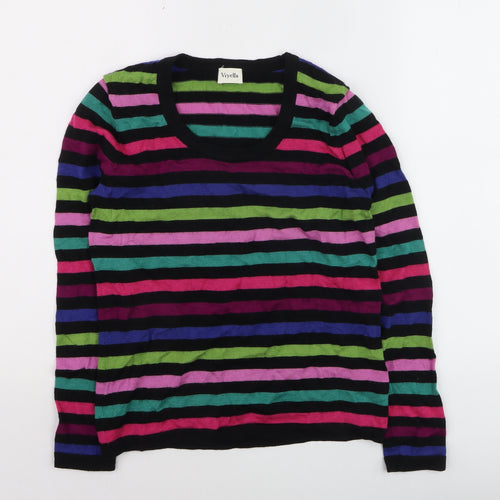 Viyella Women's Multicoloured Striped Wool Pullover Jumper M