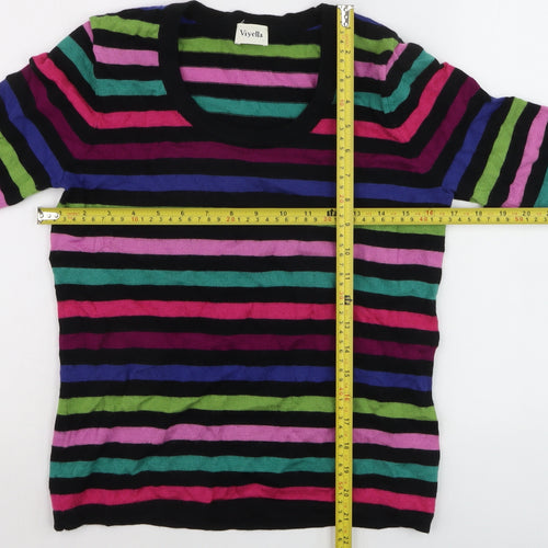 Viyella Women's Multicoloured Striped Wool Pullover Jumper M