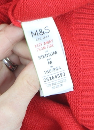 Marks and Spencer Womens Red Christmas Sequin Jumper Medium